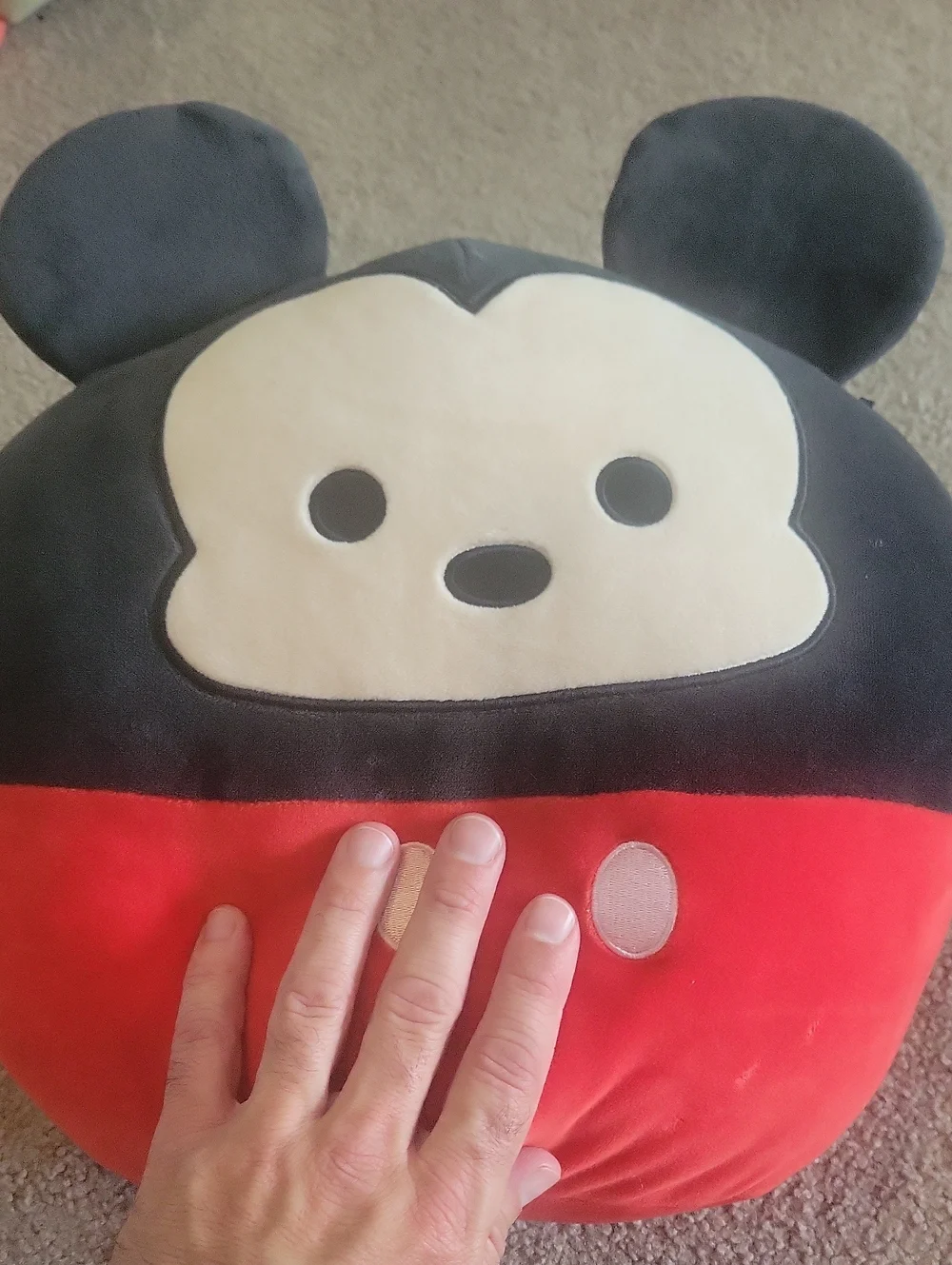 LARGE Squishmellow Mickey Mouse Plush Pillow - Black, Red, Cream